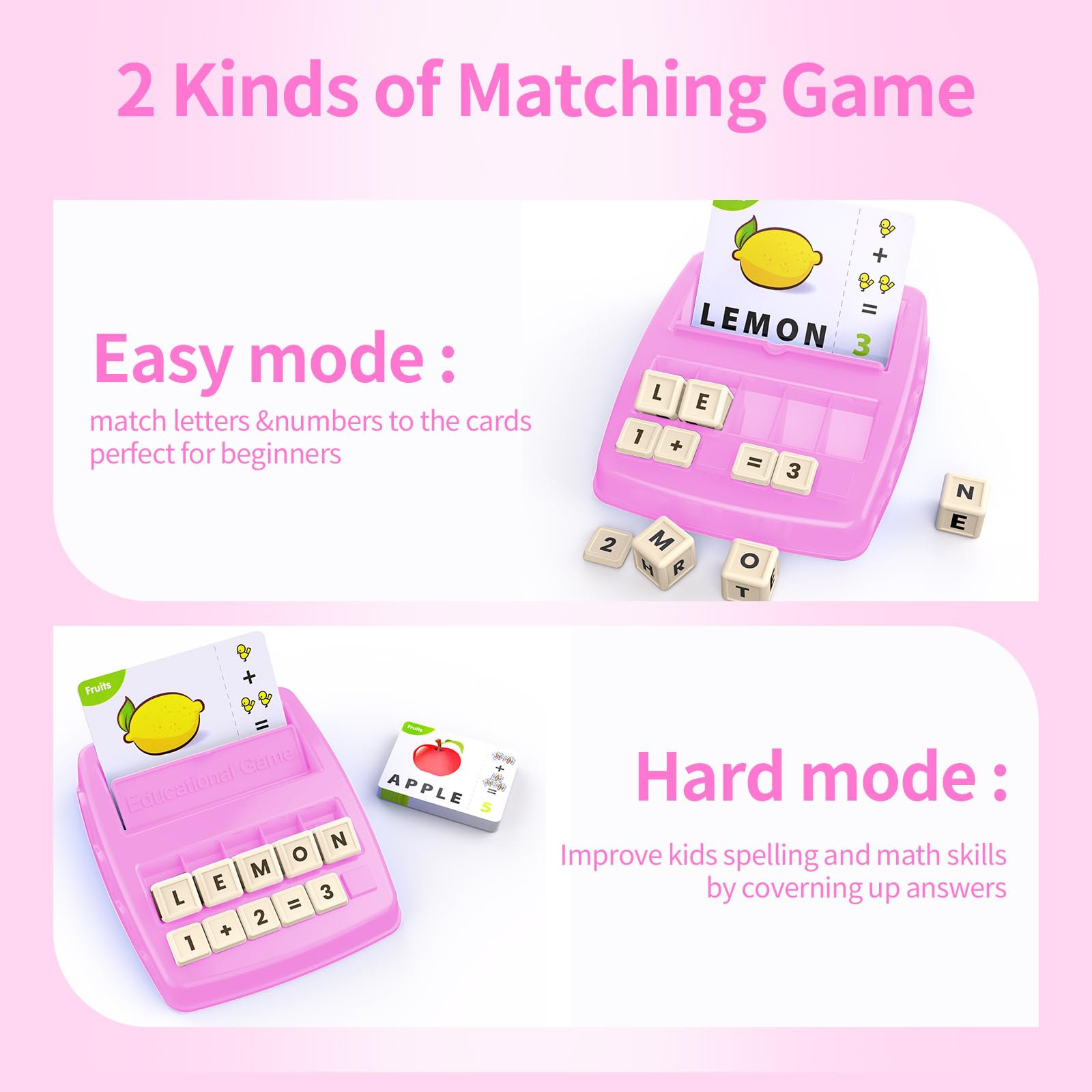 DEGIDEGI Educational Toys for Kids Ages 3-8, Matching Letter Spelling Game ABC Learning, Learning