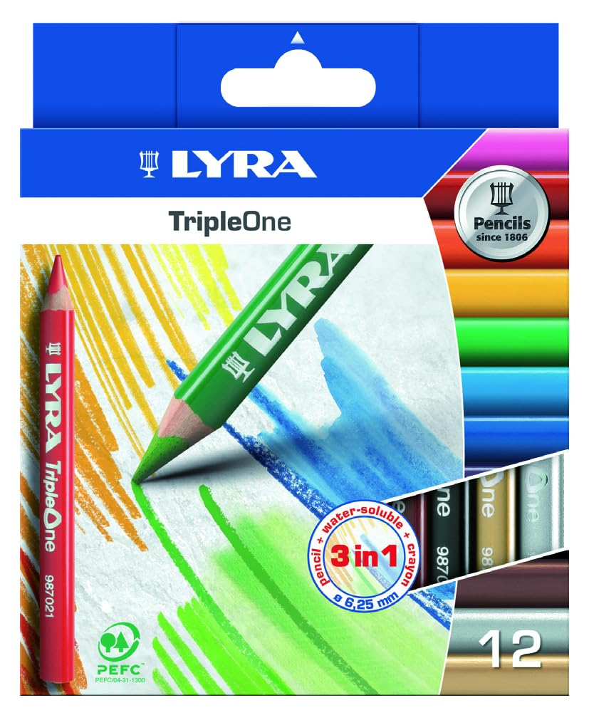 Lyra Triple One L3641121 Coloured Pencils Pack of 12 Assorted