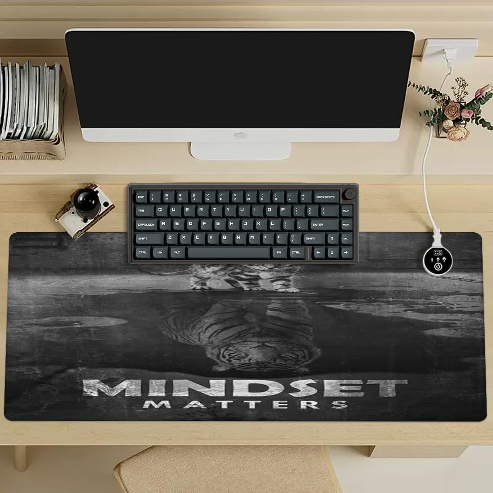 Reateforin Inspirational Positive Quote Large Mouse Pad Hungry for Success Motivational Mouse Pads