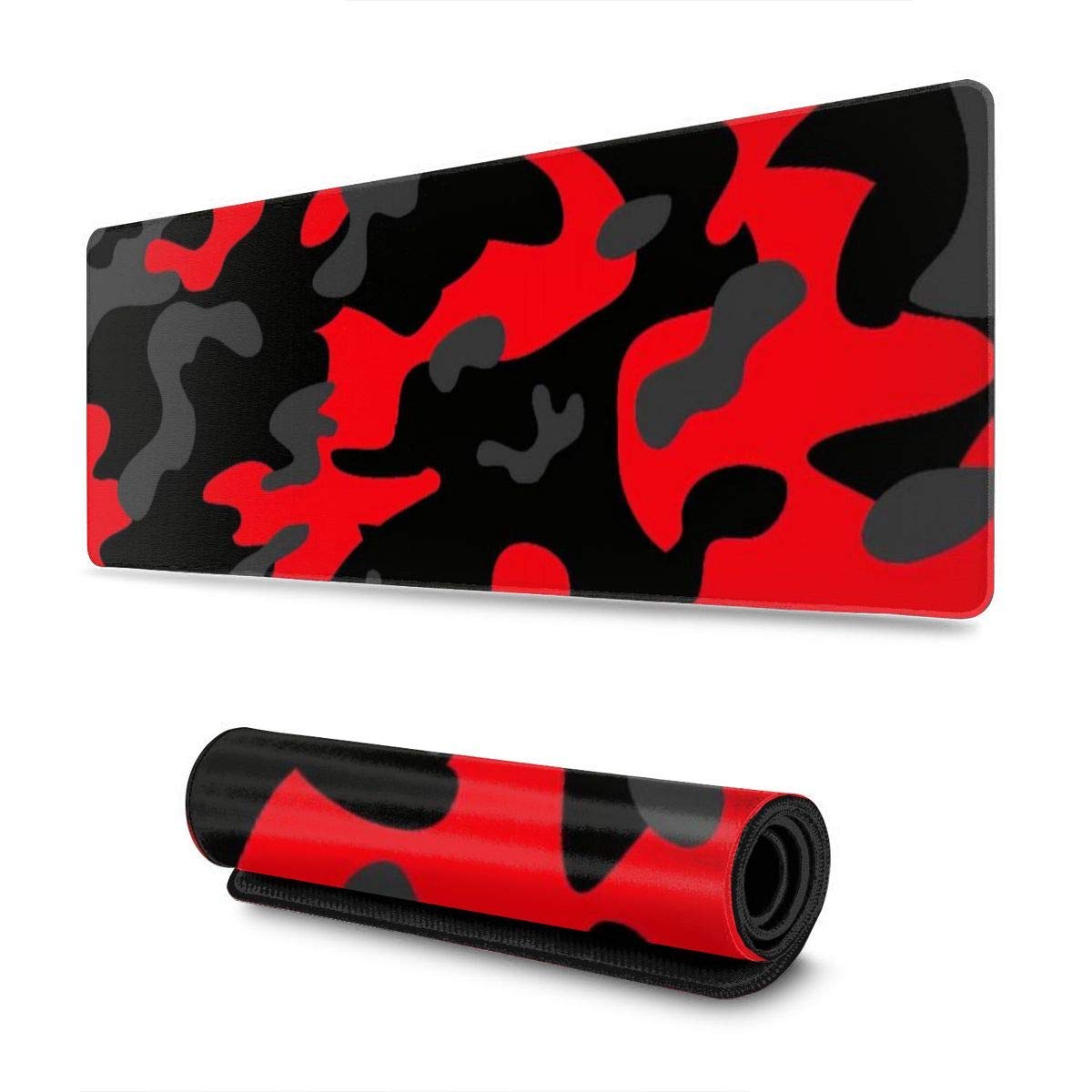 qazwsxedc Red and Black Camouflage Design Pattern XXL XL Large Gaming Mouse Pad Mat Long Extended