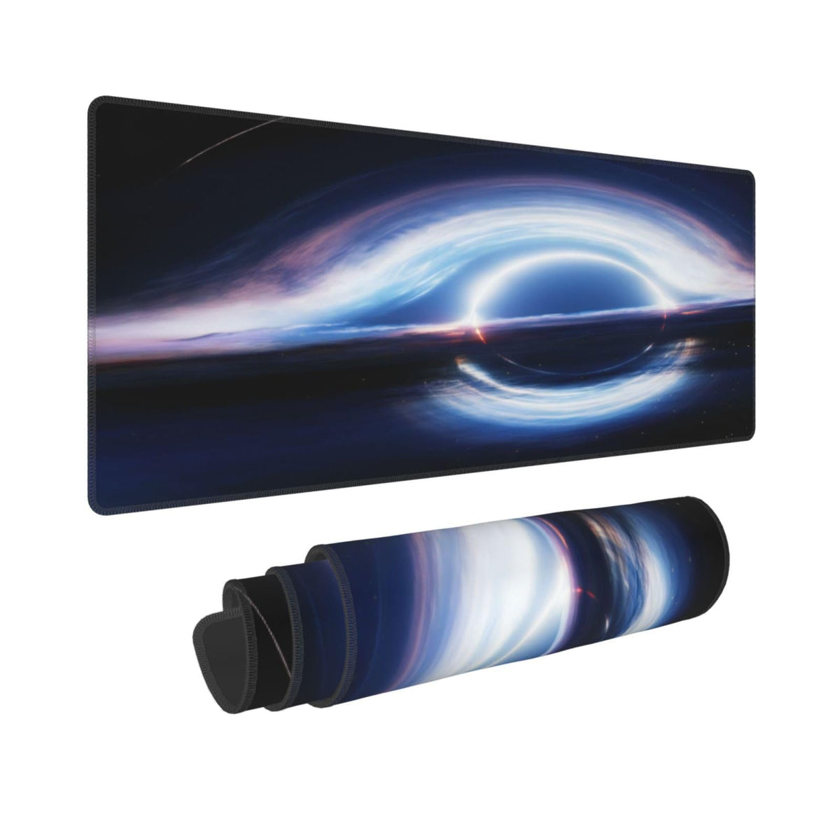 Keebik Gaming Mouse Pad, Interstellar Black Hole Mouse Pad 11.8x23.6 Inch Large Extended Computer