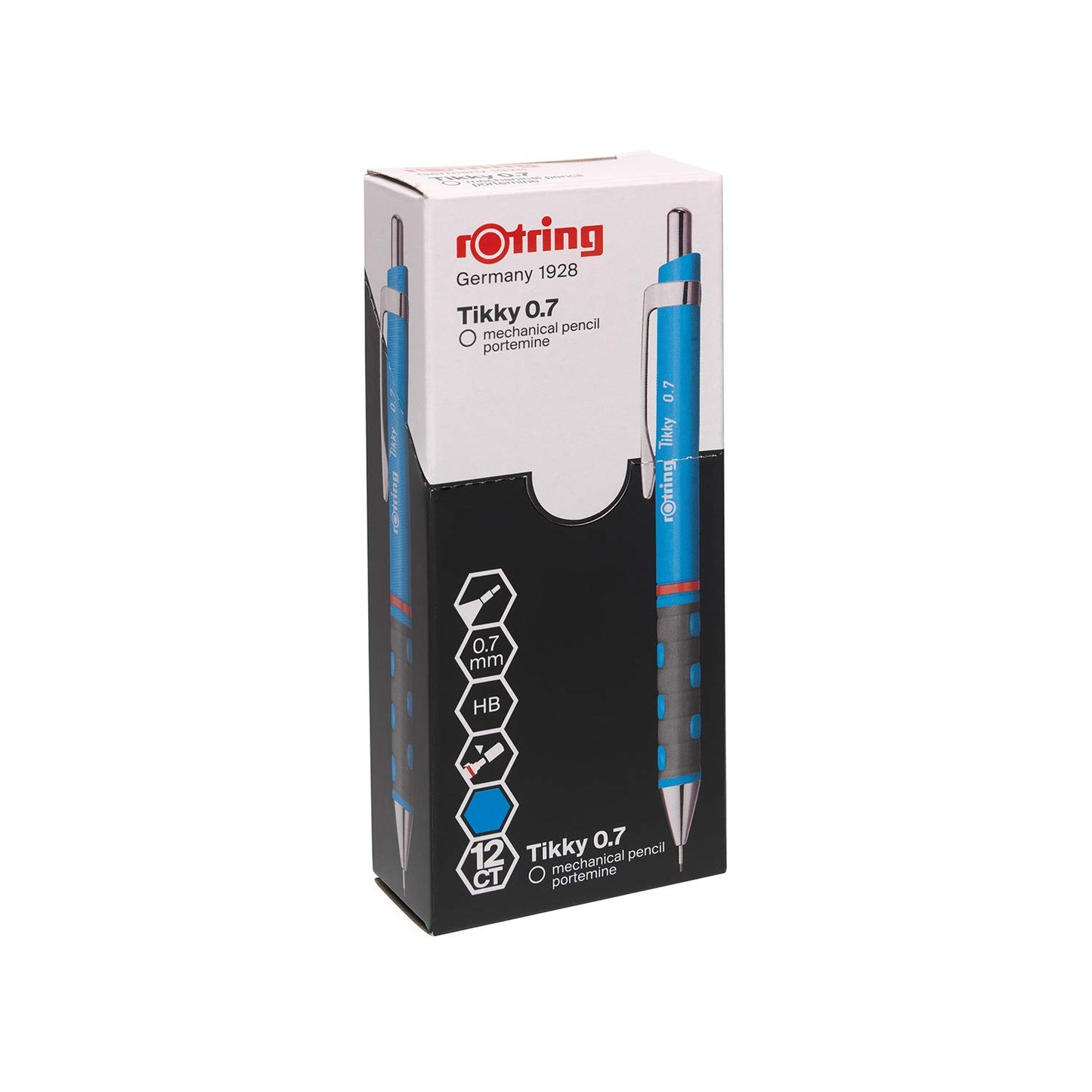 rOtring 2007252 0.7 mm HB Tikky Mechanical Pencil - Light Blue (Pack of 12)