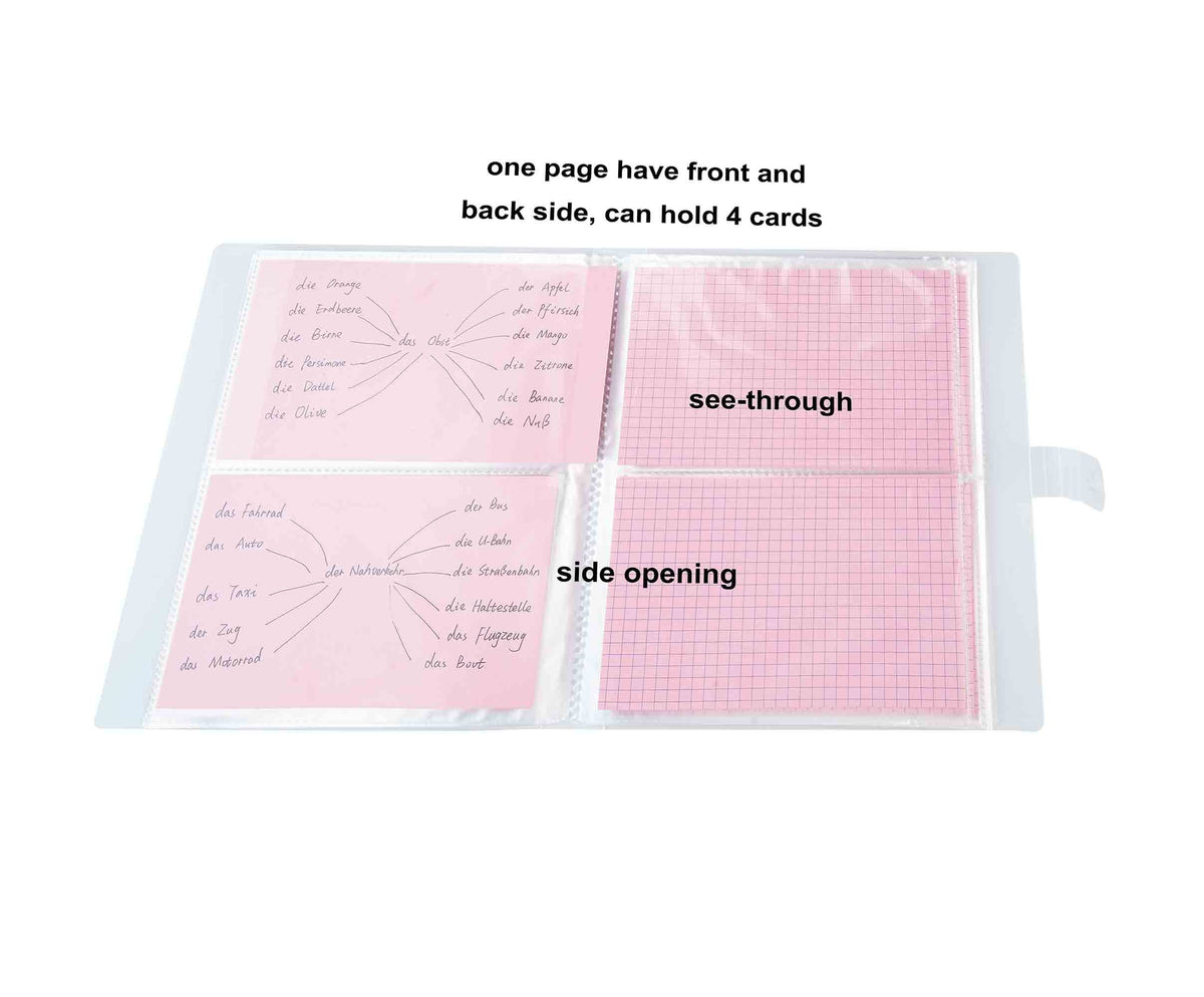 YOAVIP 4x6 Index Cards Clear Plastic Holder Organizer Pouches Book Binder 40 Page Hold 160 Cards 2