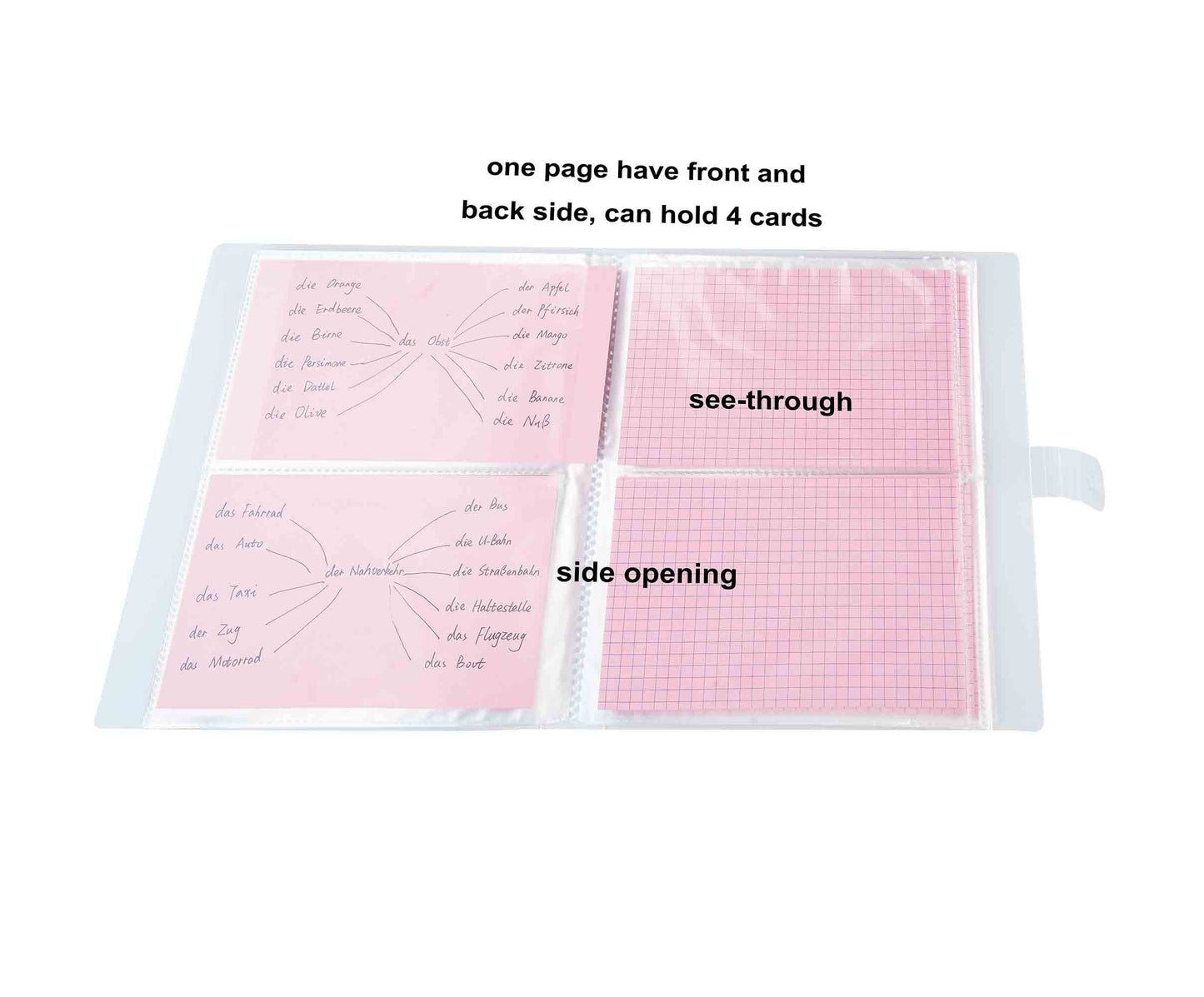 YOAVIP 4x6 Index Cards Clear Plastic Holder Organizer Pouches Book Binder 40 Page Hold 160 Cards 4