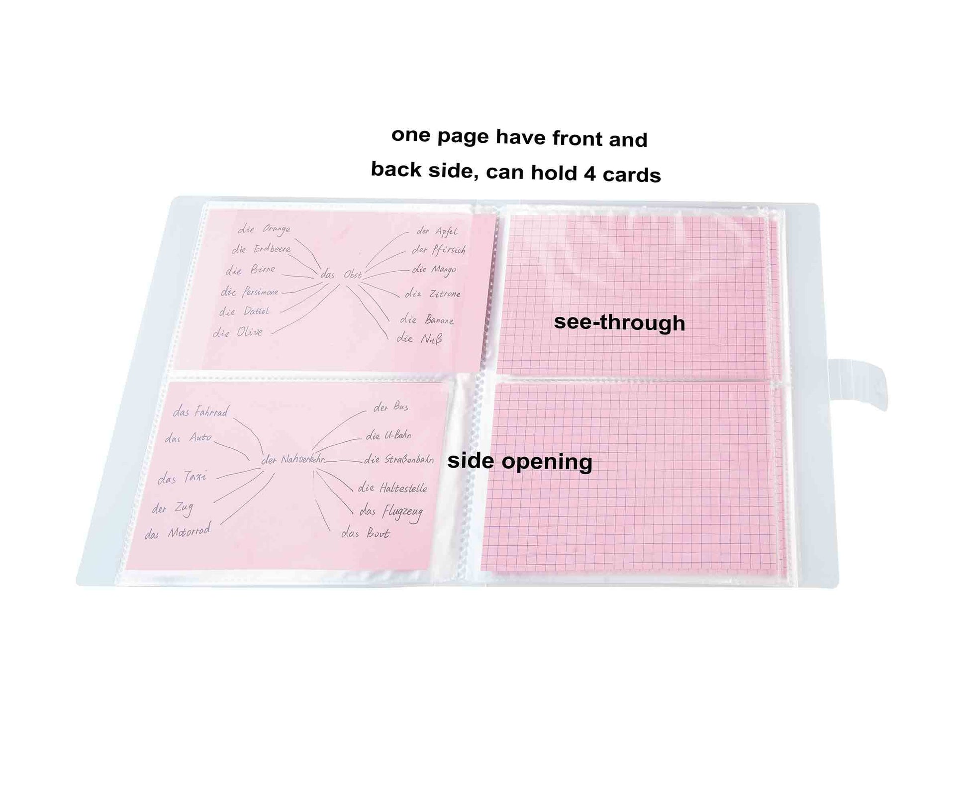 YOAVIP 4x6 Index Cards Clear Plastic Holder Organizer Pouches Book Binder 40 Page Hold 160 Cards 4