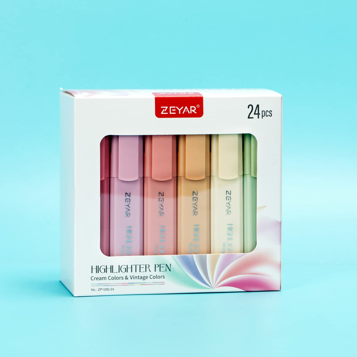 ZEYAR Highlighter Pen, Cream Colors Chisel Tip Markers, Water Based, Quick Dry, No Bleed, for Bible
