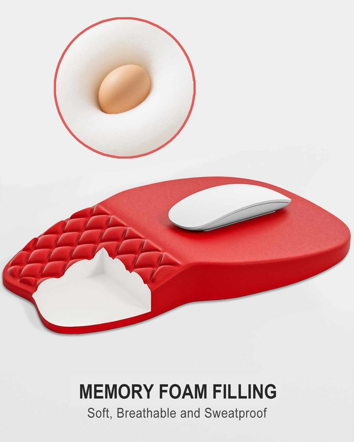 Auhoahsil Ergonomic Mouse Pad with Wrist Rest, Comfortable Slope Computer Mouse Mat with Wrist