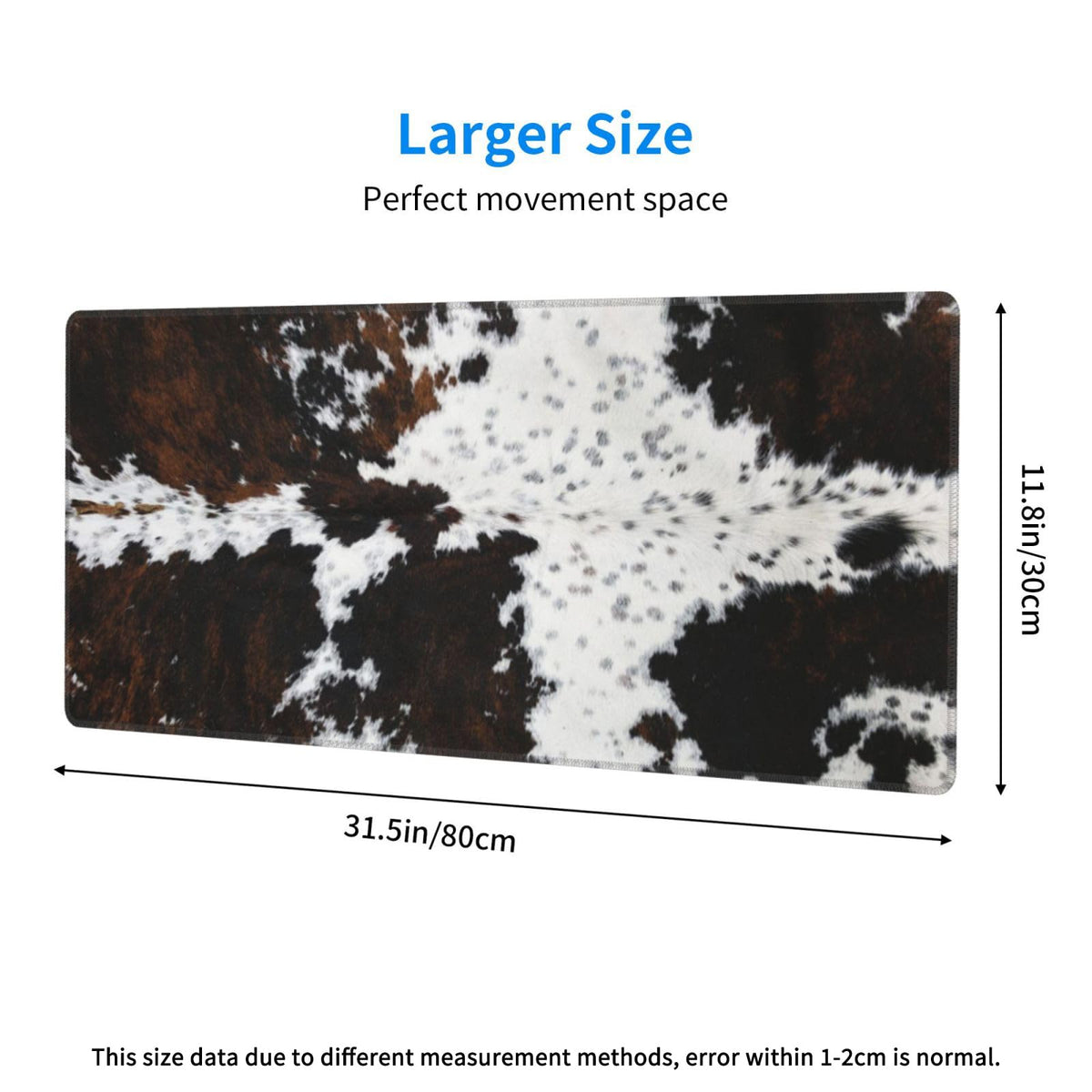 PPZCXWP Cowhide Mouse Pad Extended Large 31.5x11.8 Faux Fur Desk Mat