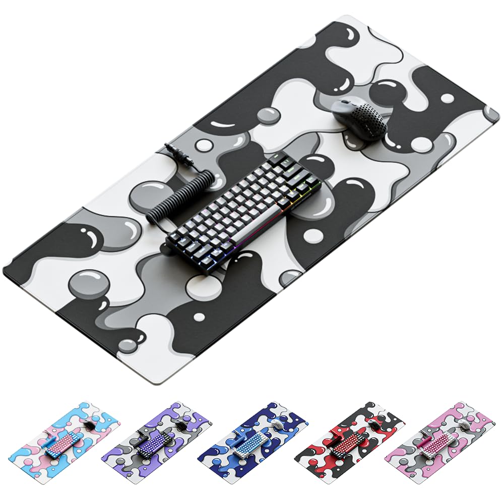 Kraken Keyboards DRIP Edition XXL Black & White Gaming Mouse Pad - Professional Artisan Mouse Pad