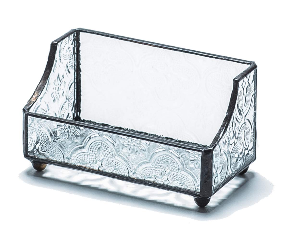 Utopz Retro Stained Glass Business Card Holder, Name Card Display Holder, Mosaic Glass Professional