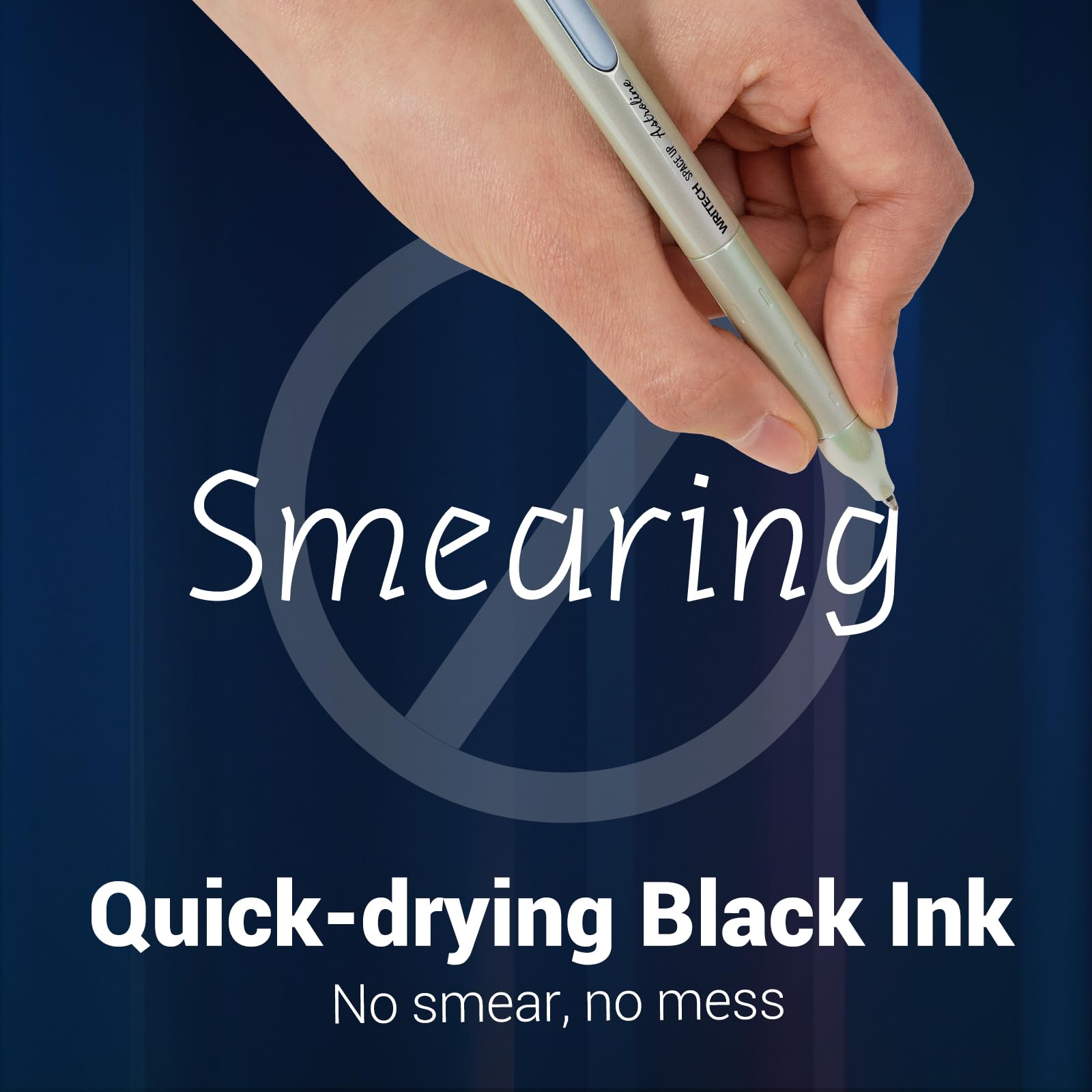 WRITECH Gel Pens Black Ink: Sleek Metal Barrel Pen Fine Point 0.7mm Retractable 3ct No Smear Quick