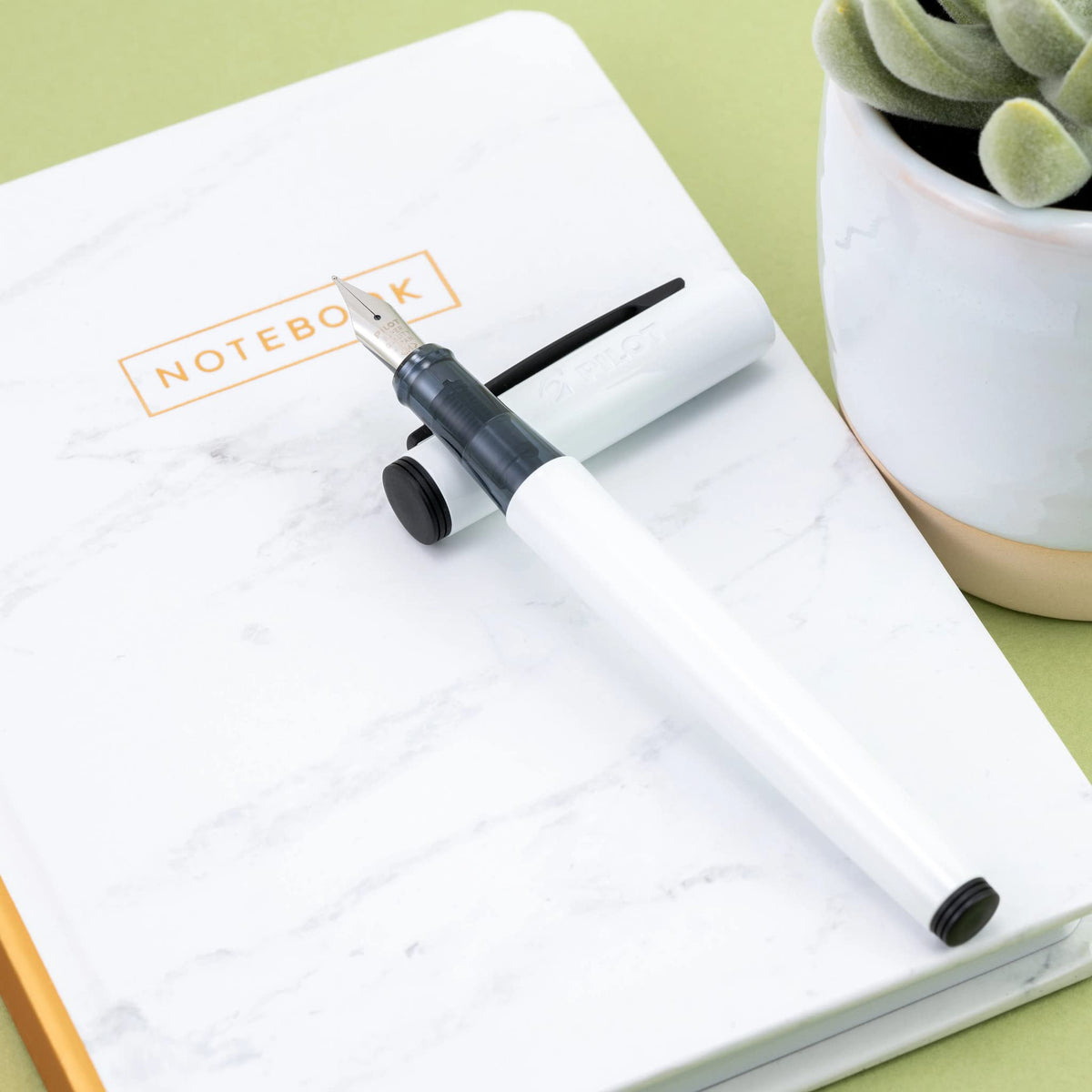 PILOT Explorer Lightweight Fountain Pen in Gift Box; White Barrel, Medium Nib (16928)