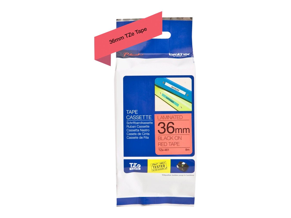 Brother TZe-461 Labelling Tape Cassette, 36 mm (W) x 8 m (L), Laminated, Brother Genuine Supplies