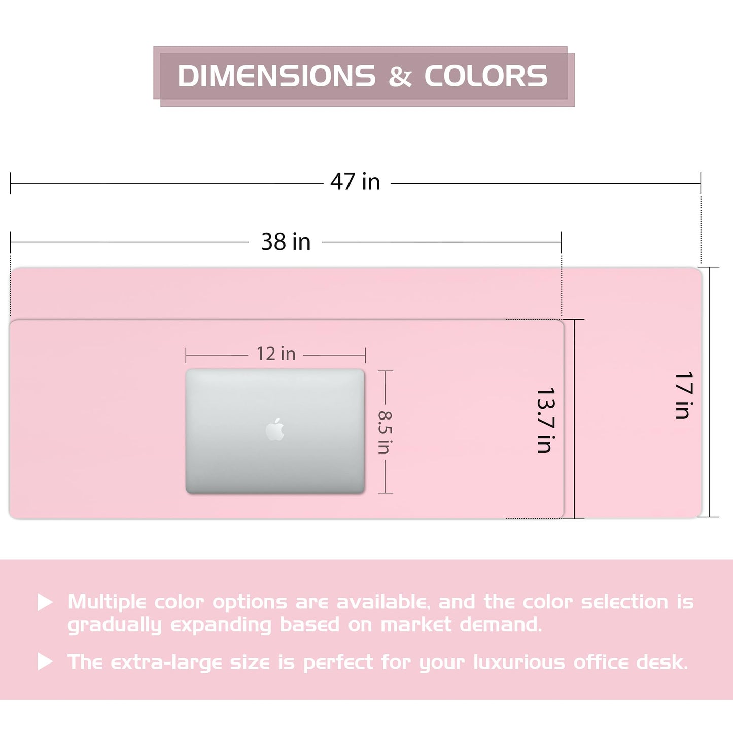 Aothia Leather Desk Pad Protector - Large Mouse Pad, Office Desk Mat, Non-Slip PU Leather Desk