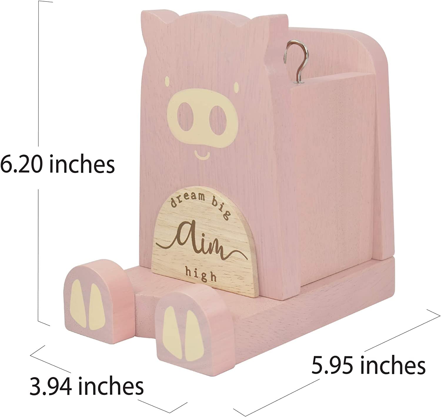 Wood Multipurpose Eyeglass Phone Pen & Pig Pencil Holder Stand Stationery Desk Box Organizer