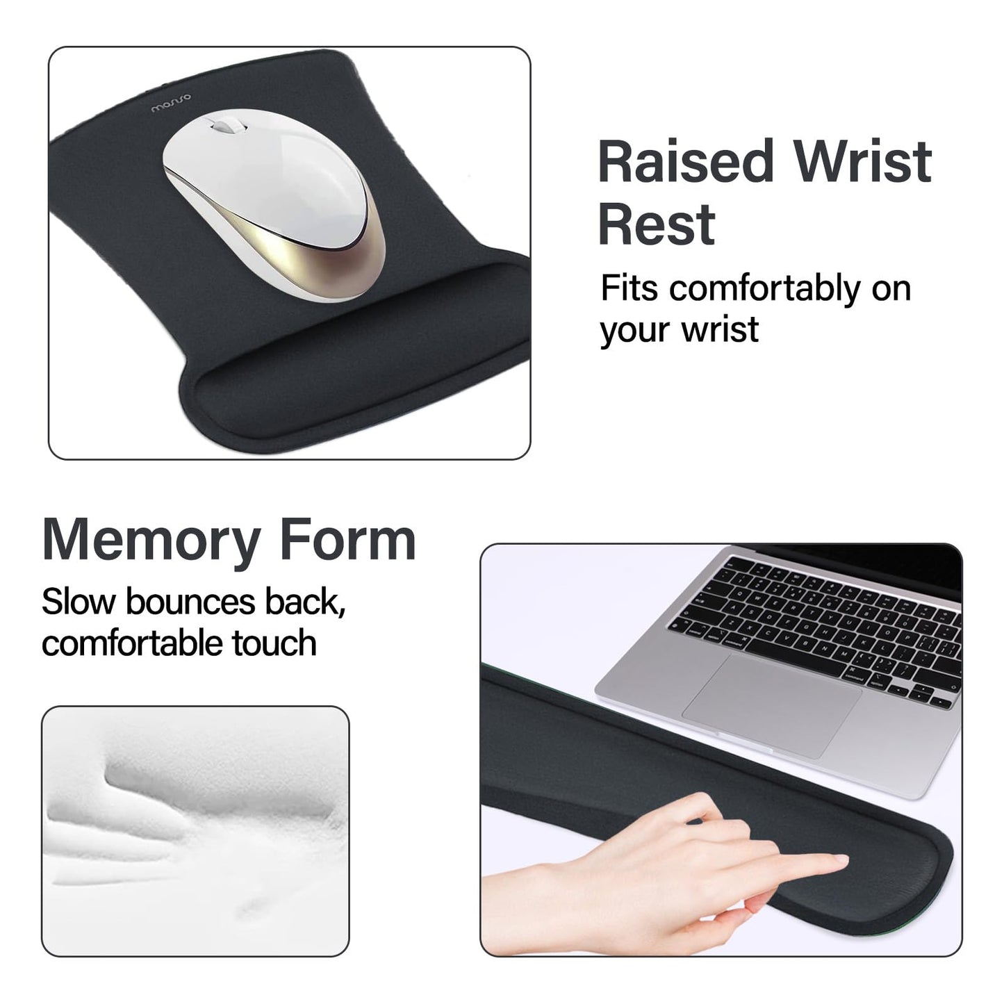 MOSISO Keyboard Mouse Pad Set, Large Gaming Mousepad&Keyboard Wrist Rest