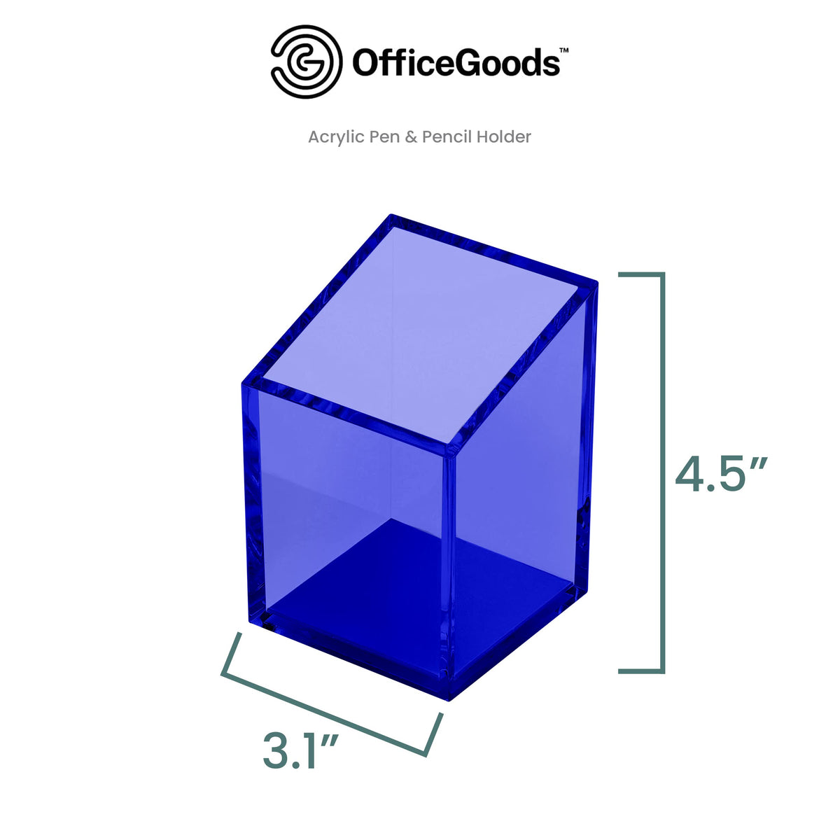 OfficeGoods Acrylic Pen and Pencil Holder, Blue