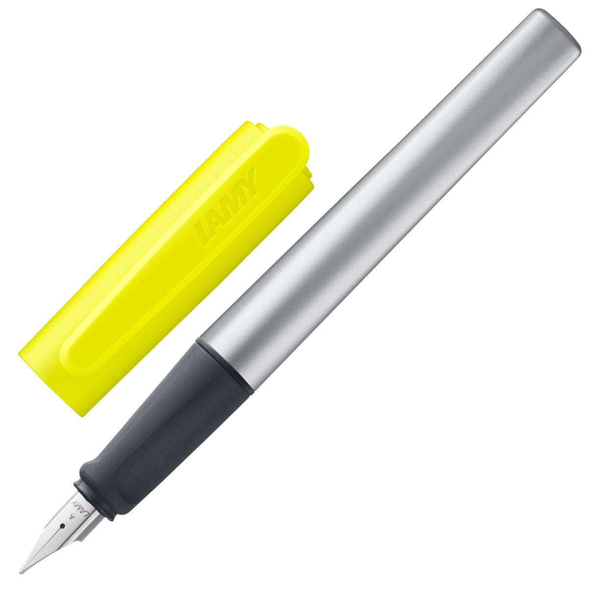 LAMY nexx neonyellow – Fountain Pen with slip-proof grip & polished steel nib in size A