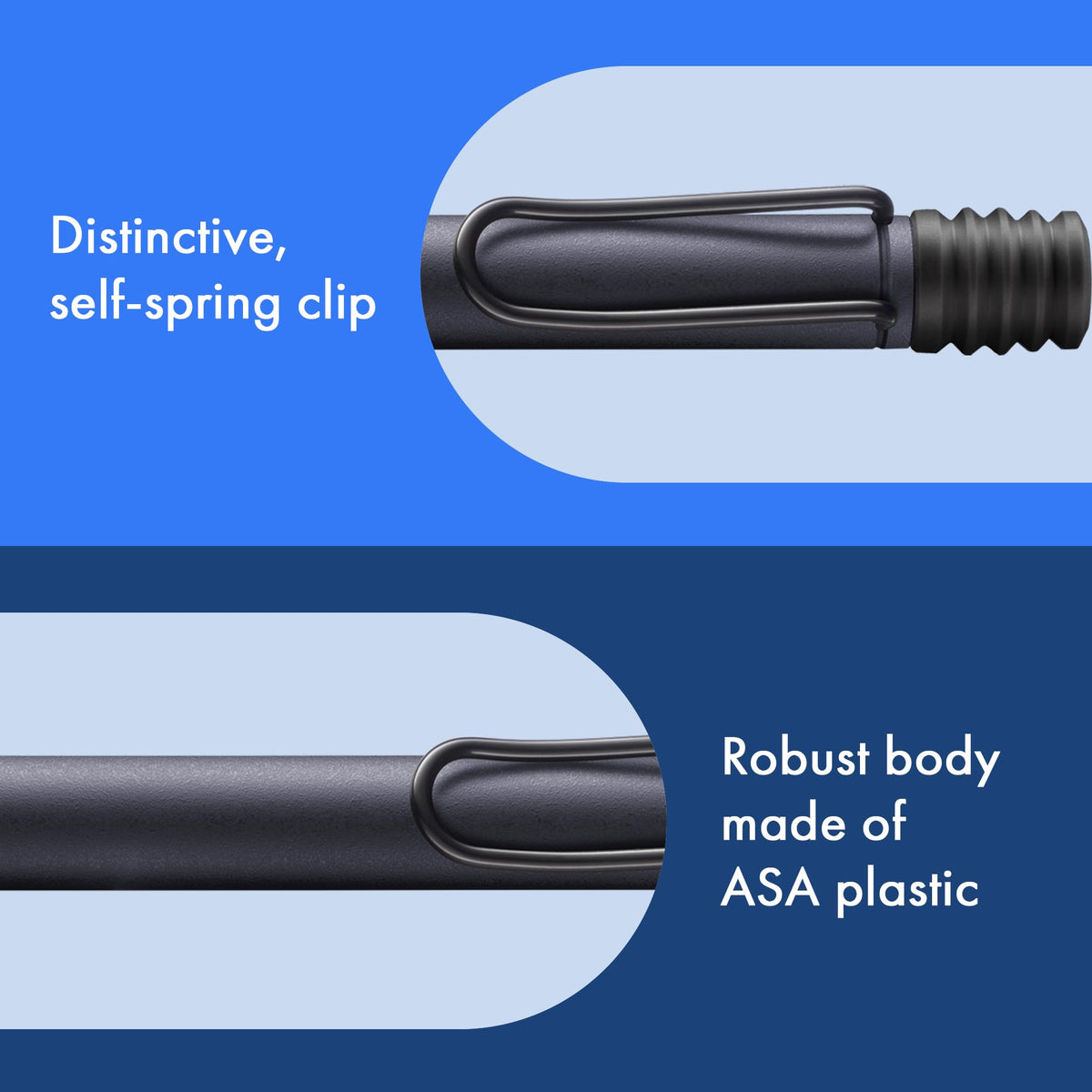 Lamy safari steel black - Ballpoint Pen with ergonomic grip & line width M - for pleasant long