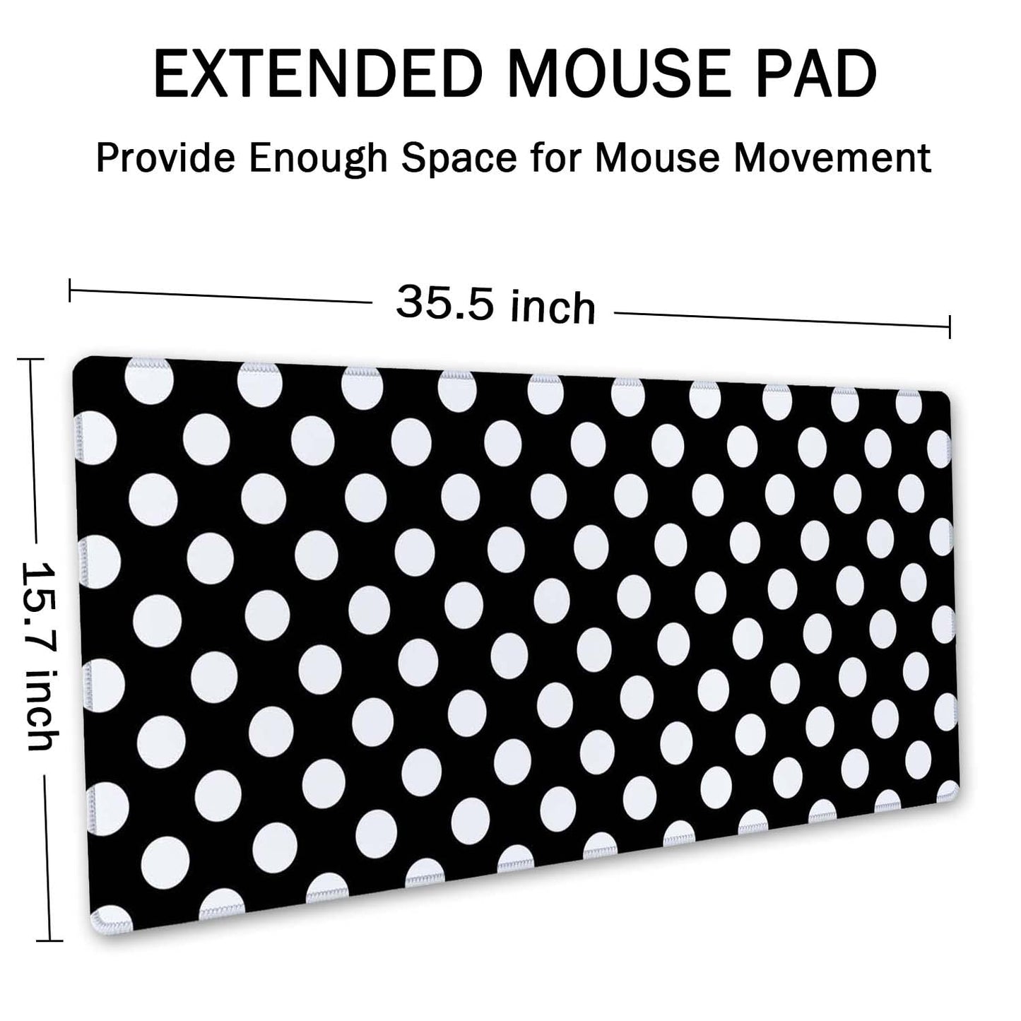 SSOIU Extended Gaming Mouse Pad (35.5x15.7 in), Large Stable Rubber Base Mousepad with Stitched