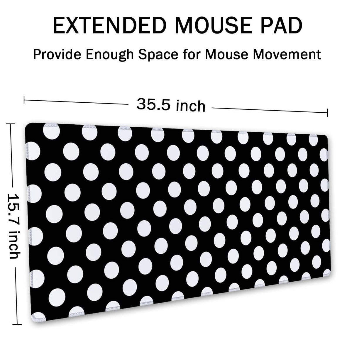 SSOIU Extended Gaming Mouse Pad (35.5x15.7 in), Large Stable Rubber Base Mousepad with Stitched
