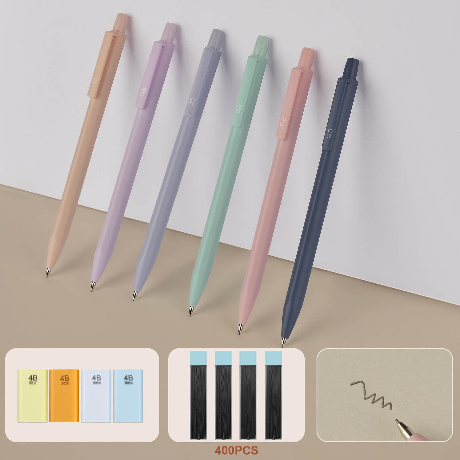 NVAZIOP 52 Aesthetic School Supplies with Cute Pen Case,5 Black, 2Blue,2 Red Ink Gel Pens,12inch