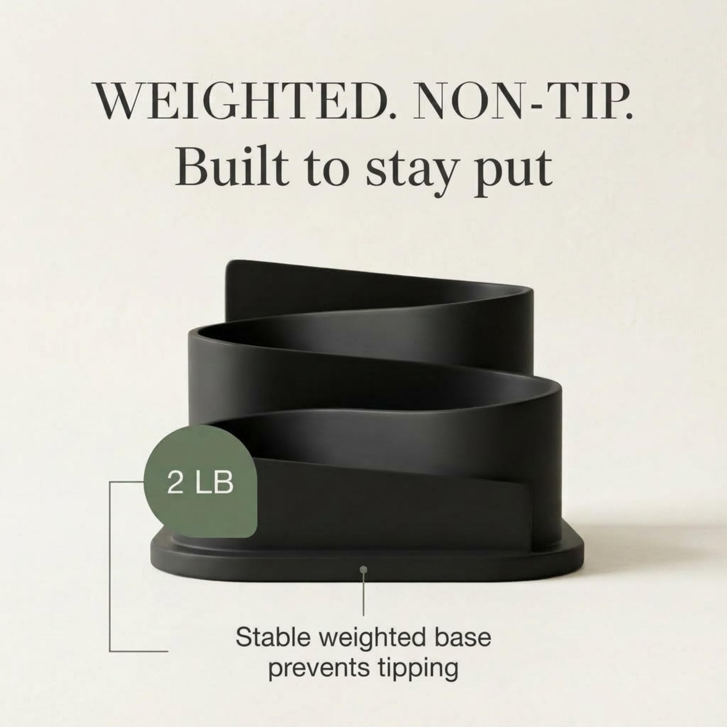 OAKOA Black Modern Desk Organizer - Minimalist Desk Accessories Pen Holder