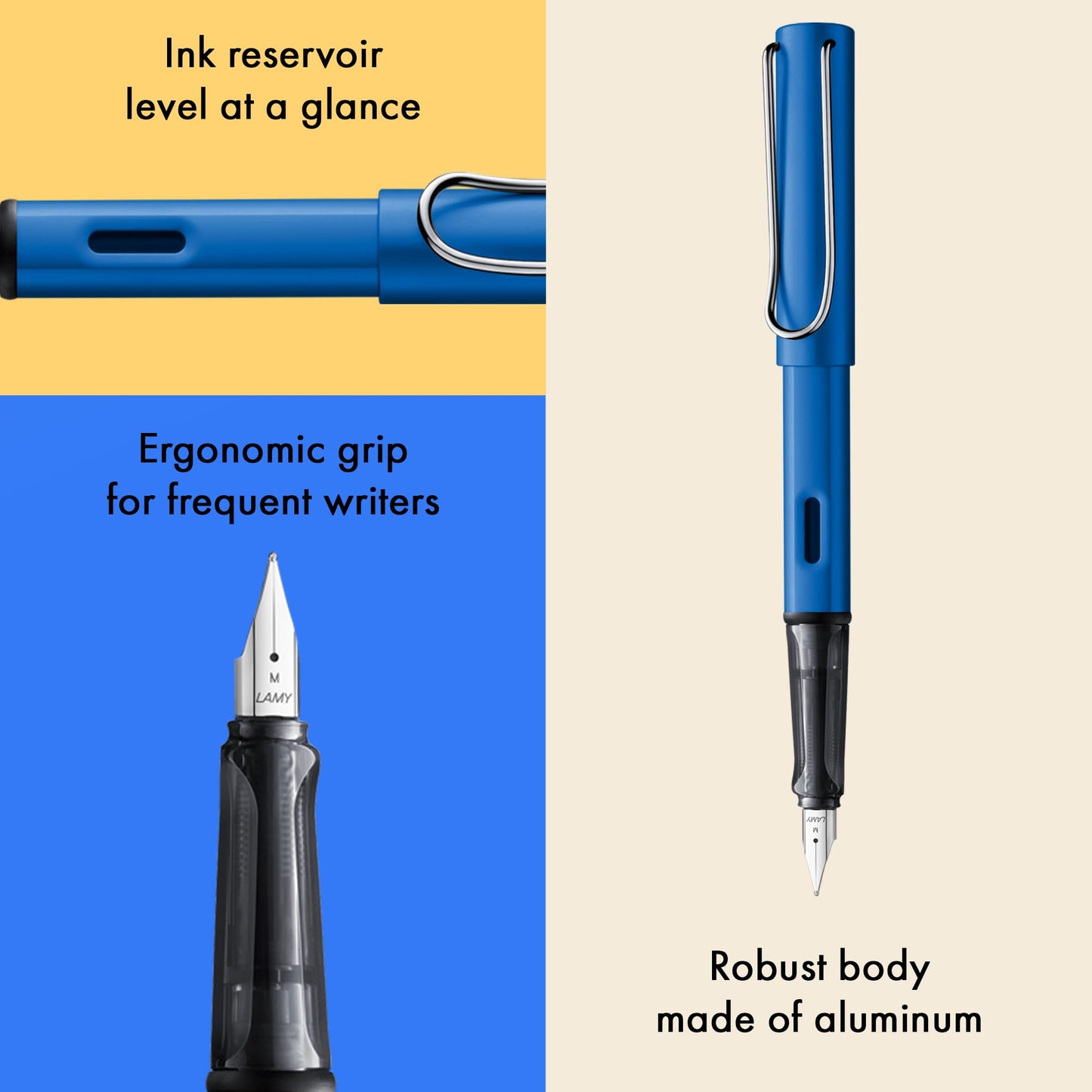 LAMY AL-star oceanblue - Fountain Pen with ergonomic grip & polished steel nib in size F