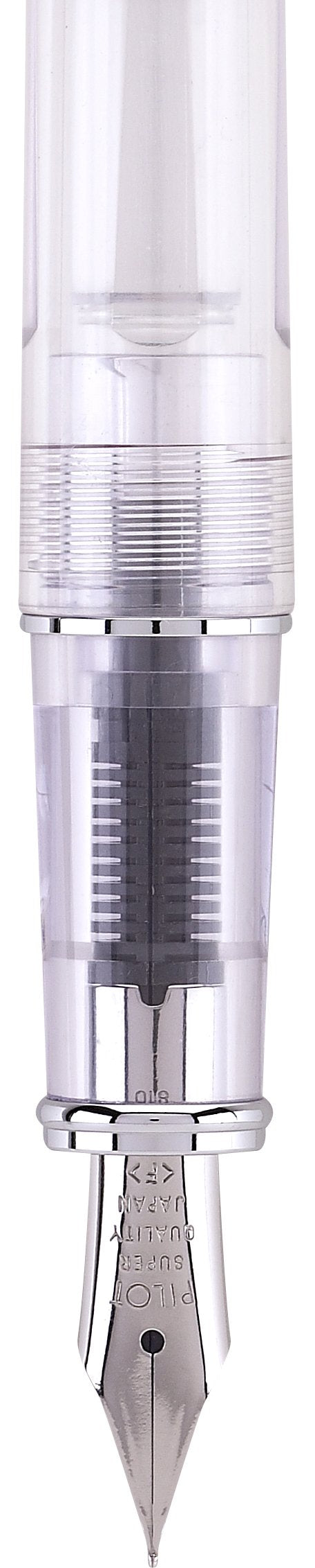 PILOT Prera Fountain Pen, Clear Barrel with Pink/Silver Accents, Fine Nib (60827)