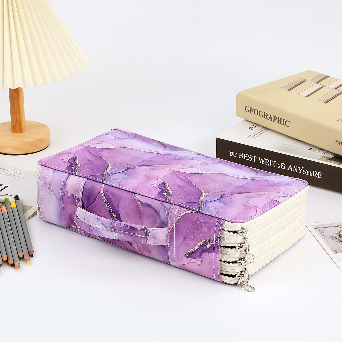 Lbxgap 300 Slots Colored Pencil Case Organizer, 4 Layer Bag