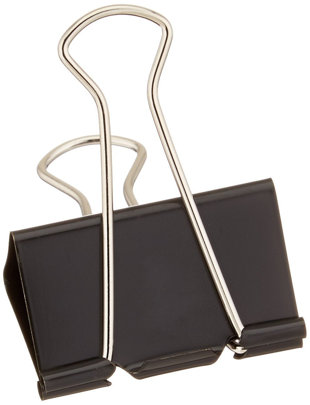 1InTheOffice Large Binder Clips - Black Metal, 2" Size, 1" Capacity 12 Pack