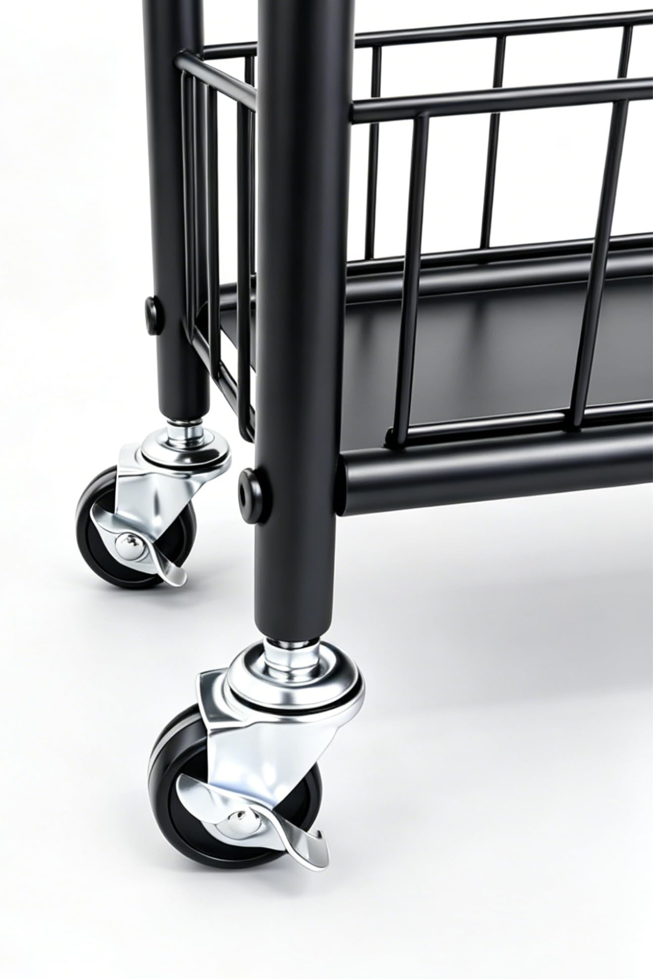RUOZTEOO Slim Storage Cart with Wheels, Metal 6-Tier 6in Black Narrow Rolling Shelf, Sturdy Slim