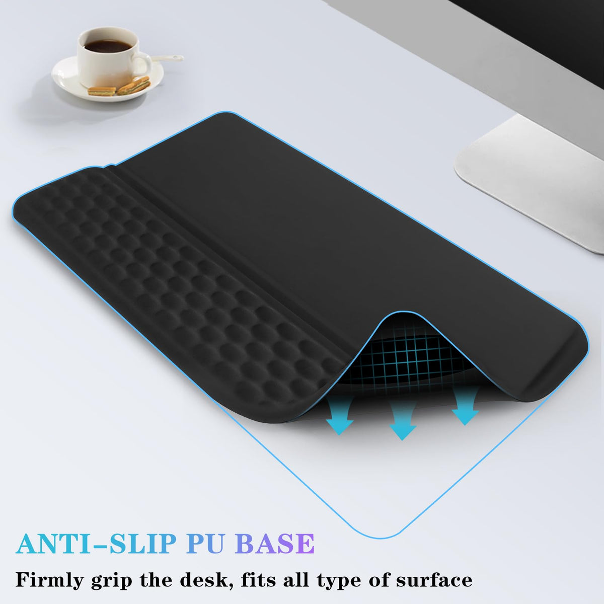 Computer Keyboard Stand with Wrist Rest, Ergonomic Tilted Keyboard Holder - Keyboard Riser with