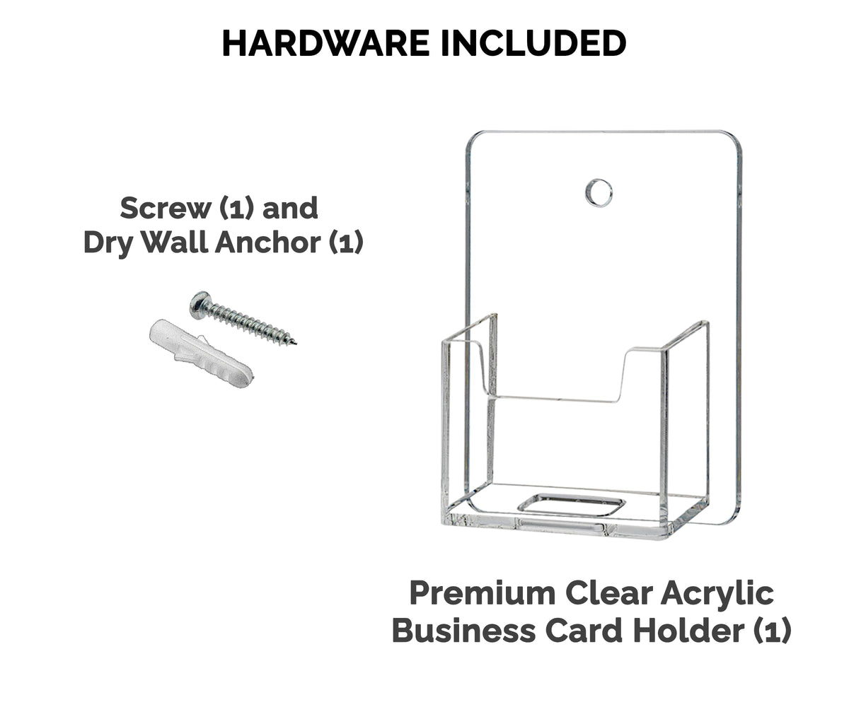 Marketing Holders 4 Pack Business Card Holder Clear Acrylic Wall Mount for 2" x 3.5" Vertical