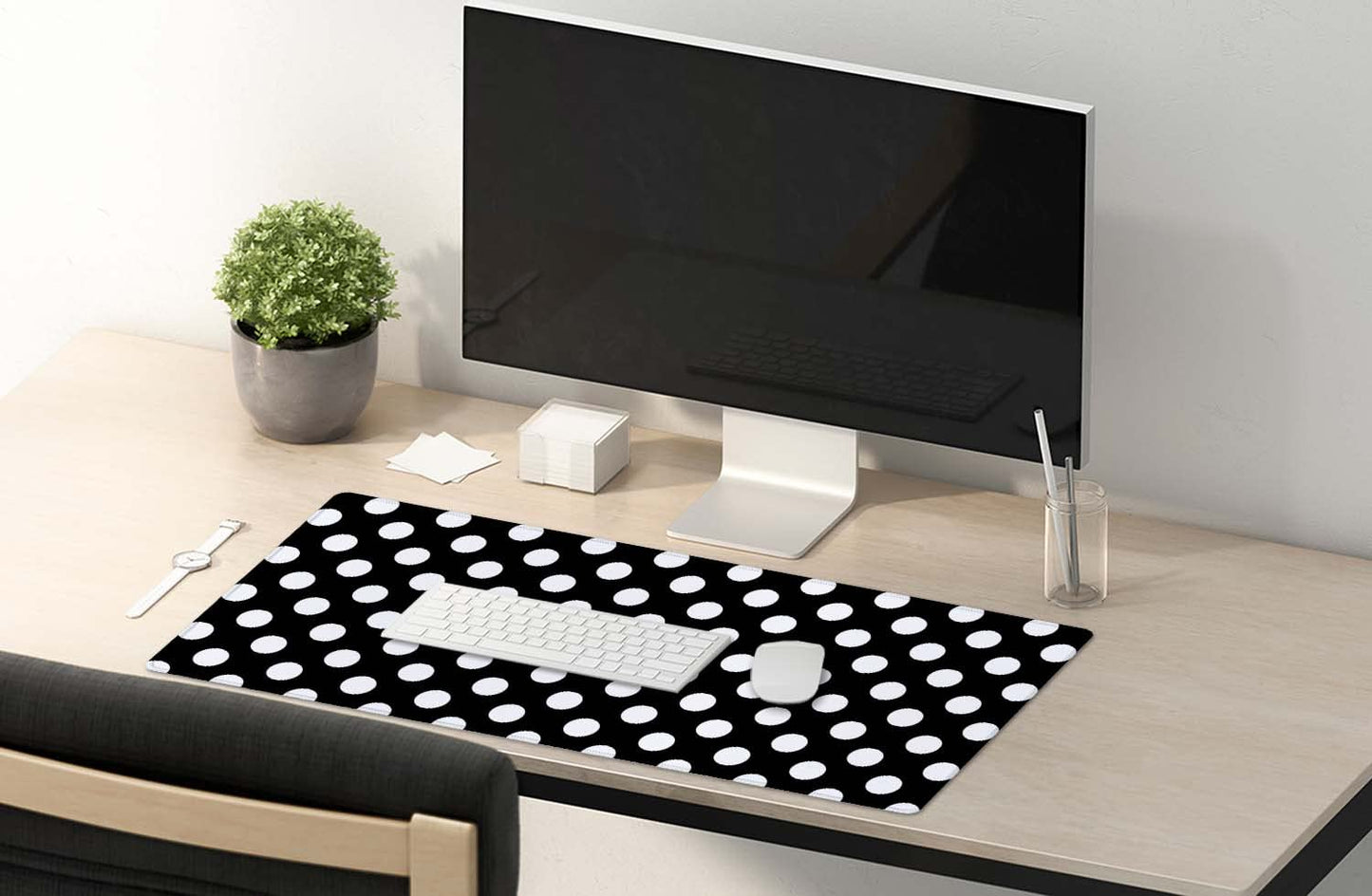 SSOIU Extended Gaming Mouse Pad (35.5x15.7 in), Large Stable Rubber Base Mousepad with Stitched