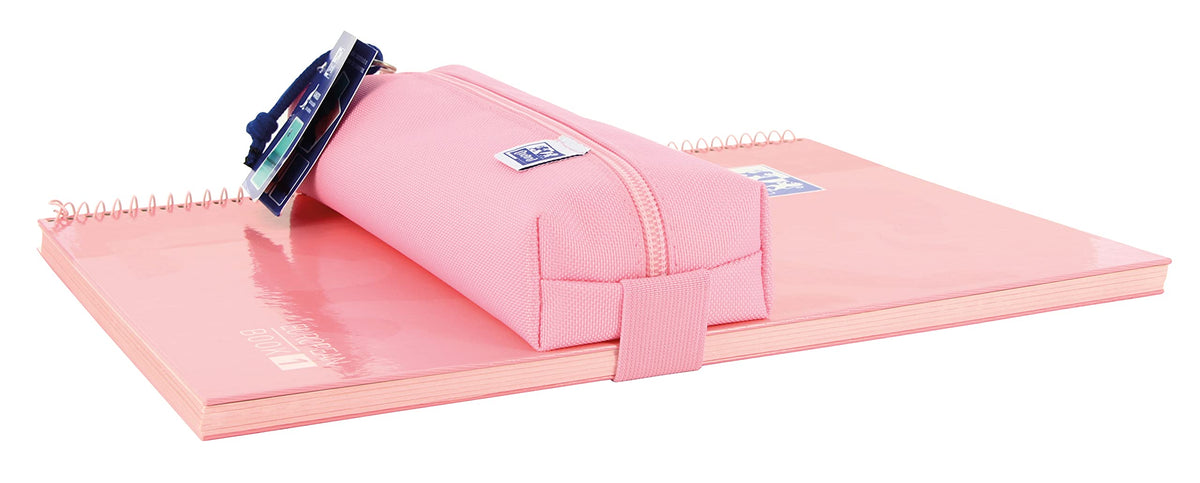 Oxford, Rectangular Pencil Case Kangoo with Rubber 22cm Pink