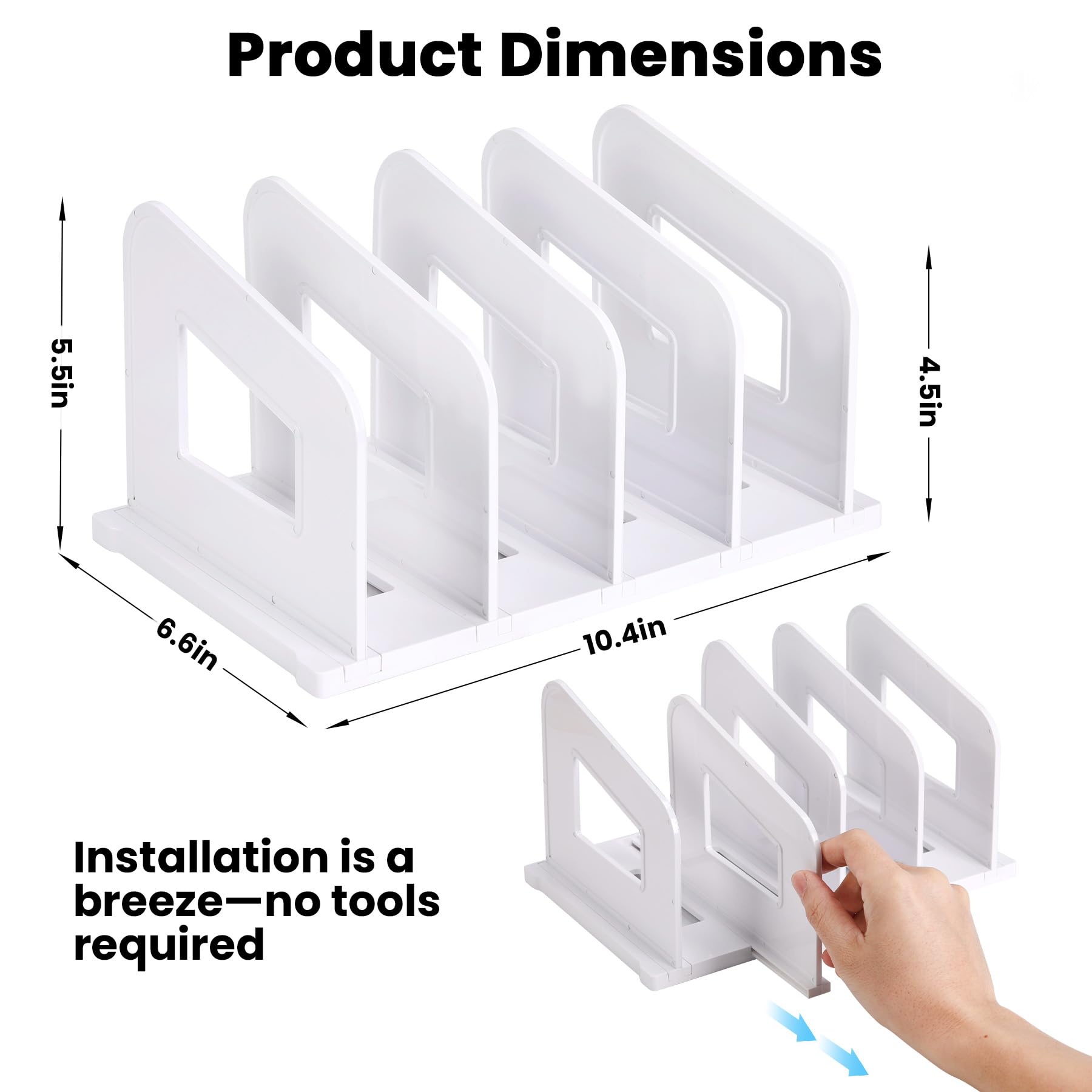 LALOBLUE File Organizer, Acrylic Folder Organizer File Sorter, Plastic Vertical Dividers for