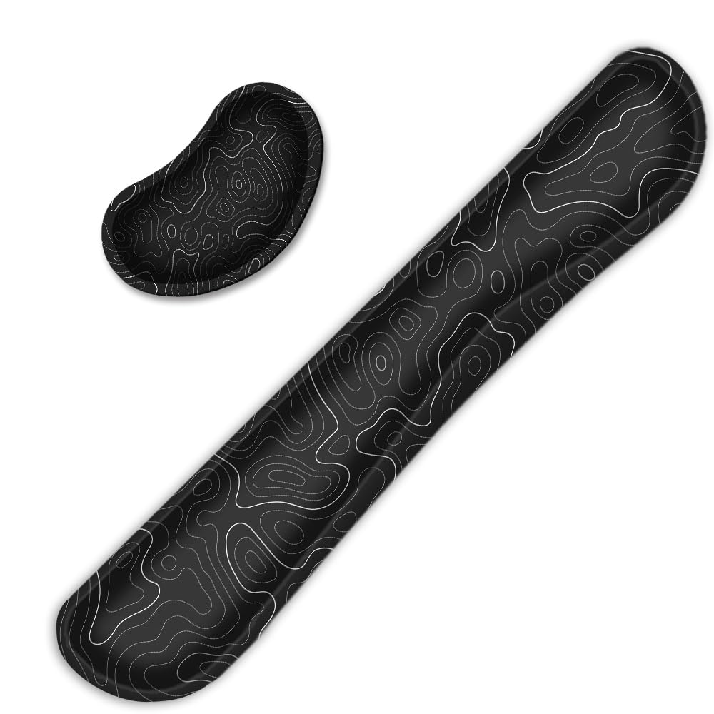 Gaming Keyboard Wrist Pad & Mouse Wrist Rest Cushion Support Combo Set – Durable Ergonomic Anti