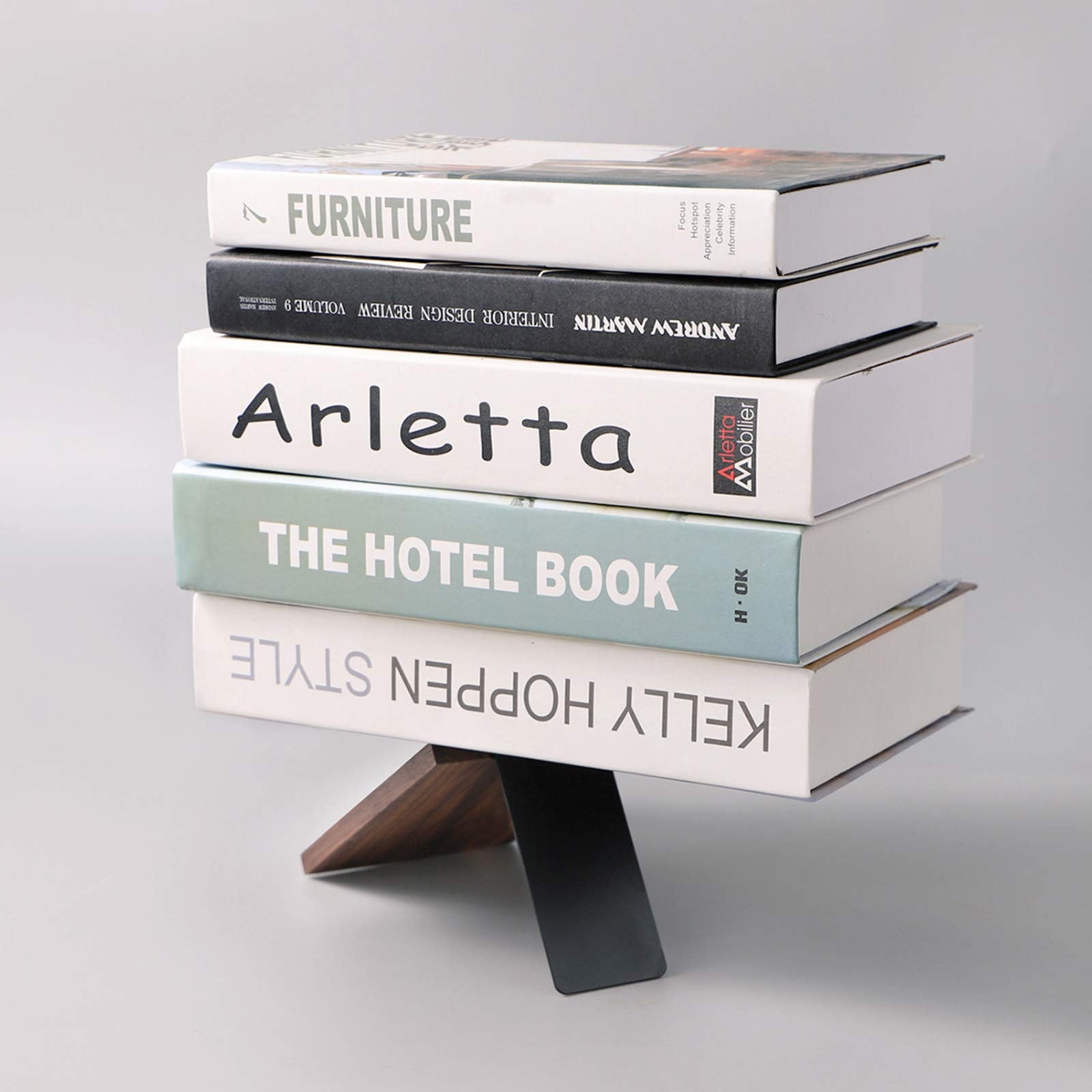muso wood Book Ends for Shelves, Walnut 1 Pair