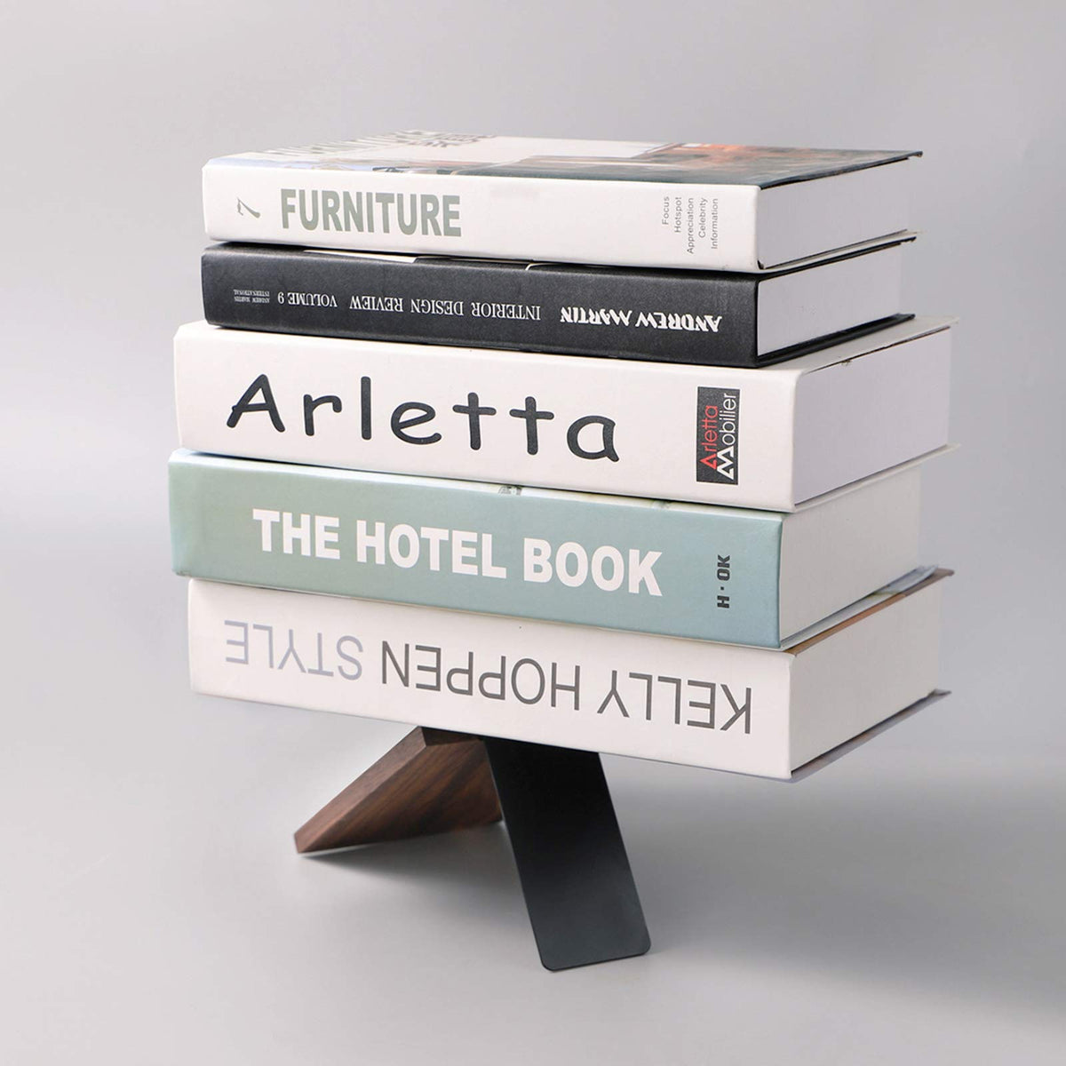 muso wood Book Ends for Shelves, Walnut 2 Pairs