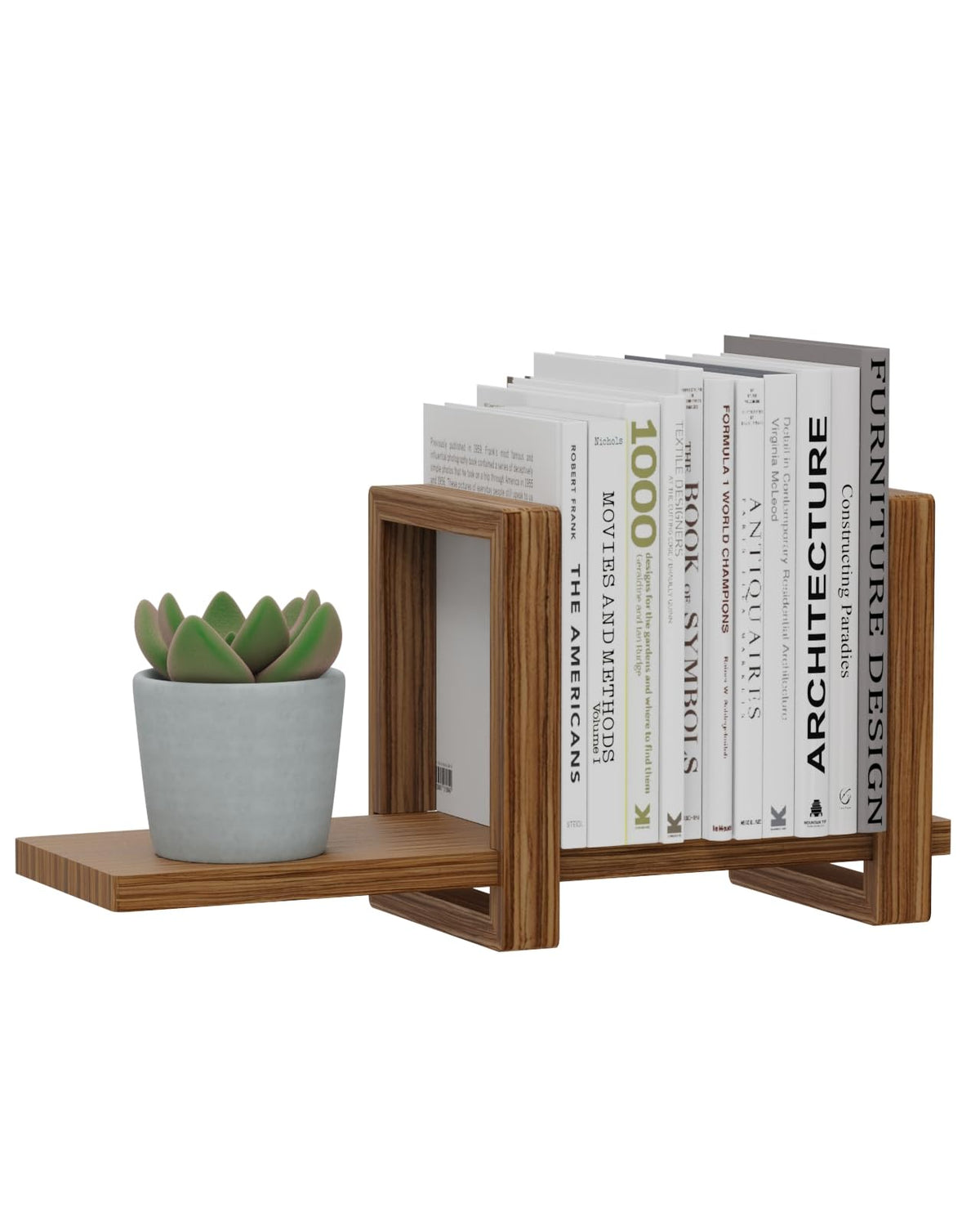 100% Solid Wood Adjustable Desktop Bookshelf, Retro Tabletop Bookshelf, Desk Shelf Holder for