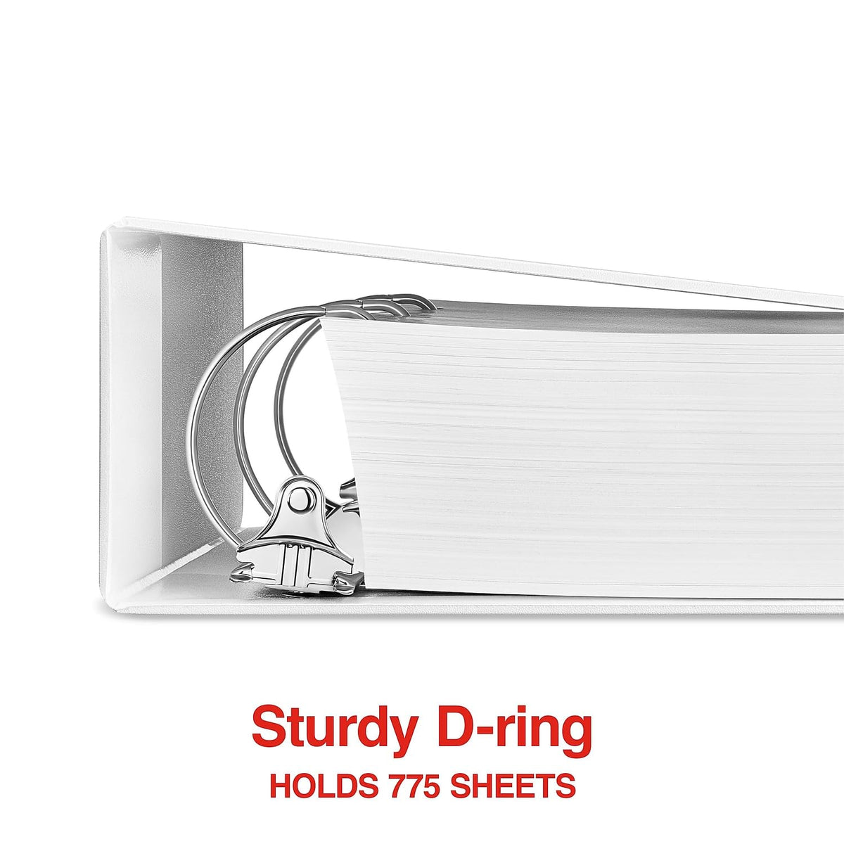 Staples Standard 4-Inch D-Ring View Binder, White, 775 Sheets