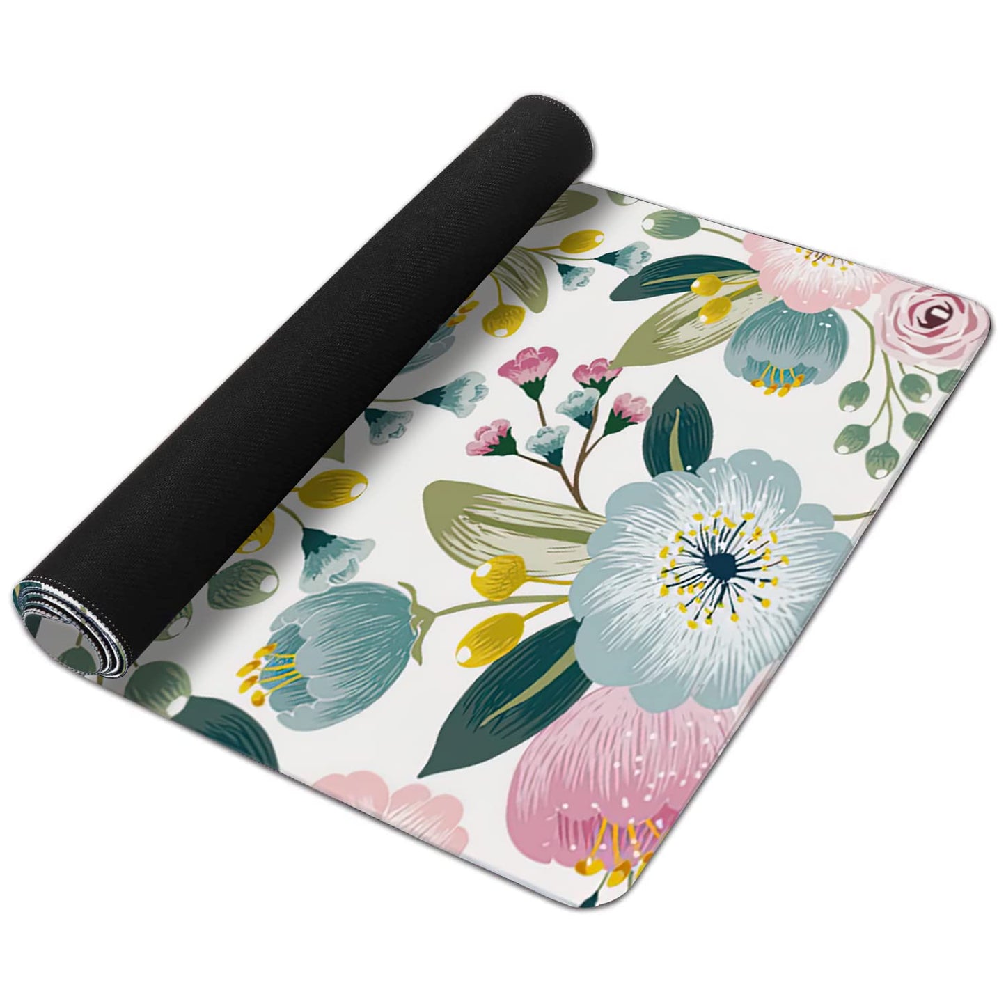Lovely Floral with Spring Flowers Extended Gaming Mouse Pad Large Desk Mat with Non-Slip Rubber