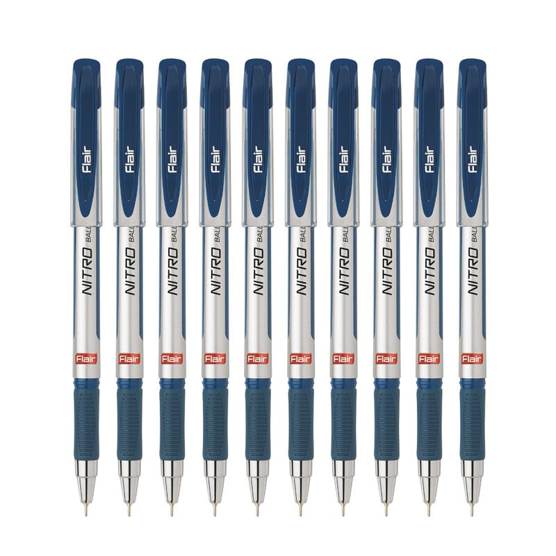 FLAIR Nitro 0.7mm Ball Pen Wallet Pack | Silky Low Viscosity Writing System for Effortless &