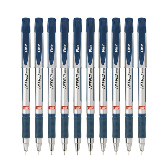FLAIR Nitro 0.7mm Ball Pen Wallet Pack | Silky Low Viscosity Writing System for Effortless &