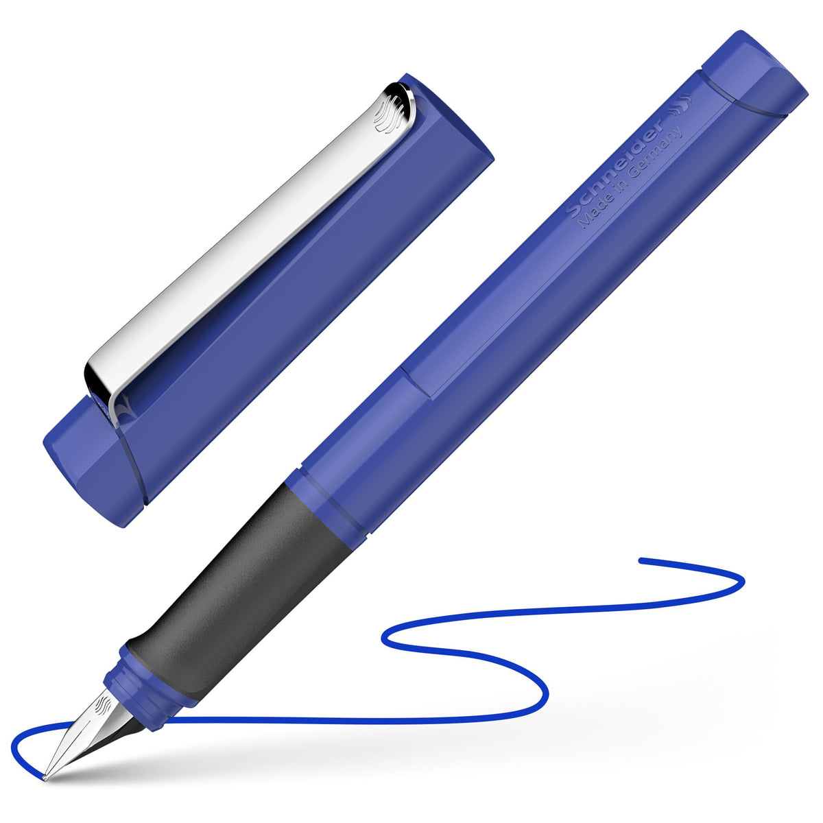 Schneider Base Uni Fountain Pen, Medium Tip, Blue Ink, Blue Barrel, 1 Each (160203)