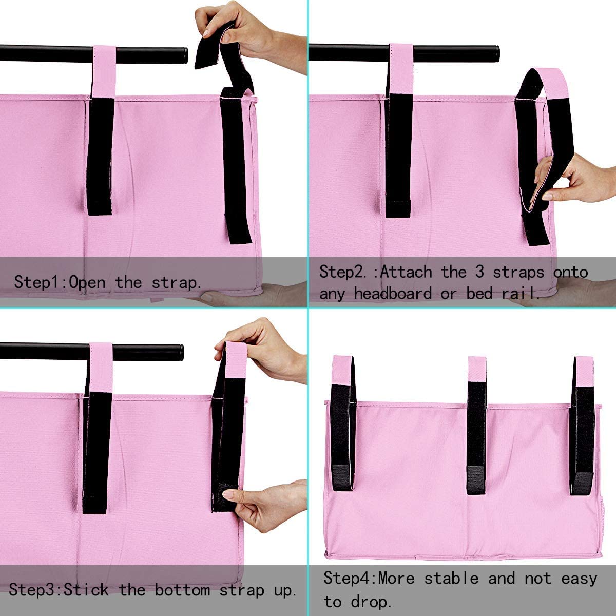 FUNYU Bedside Storage Caddy, Hanging Storage Organizer Bag with 8 Pockets for Bunk Dorm Rooms