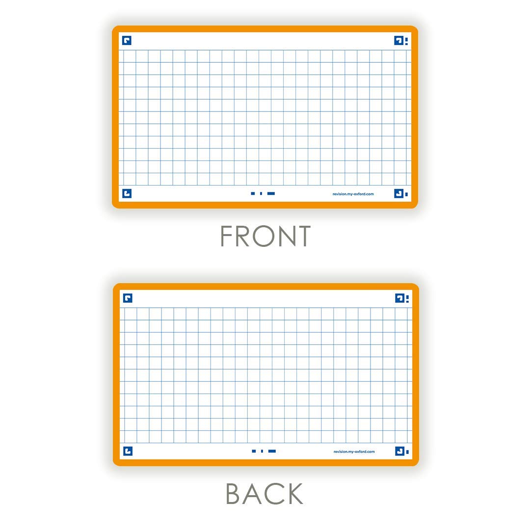 Flash Cards by Oxford, Squared with Orange Frame, Pack of 80 Cards, 7.5x12.5cm Size 400133870