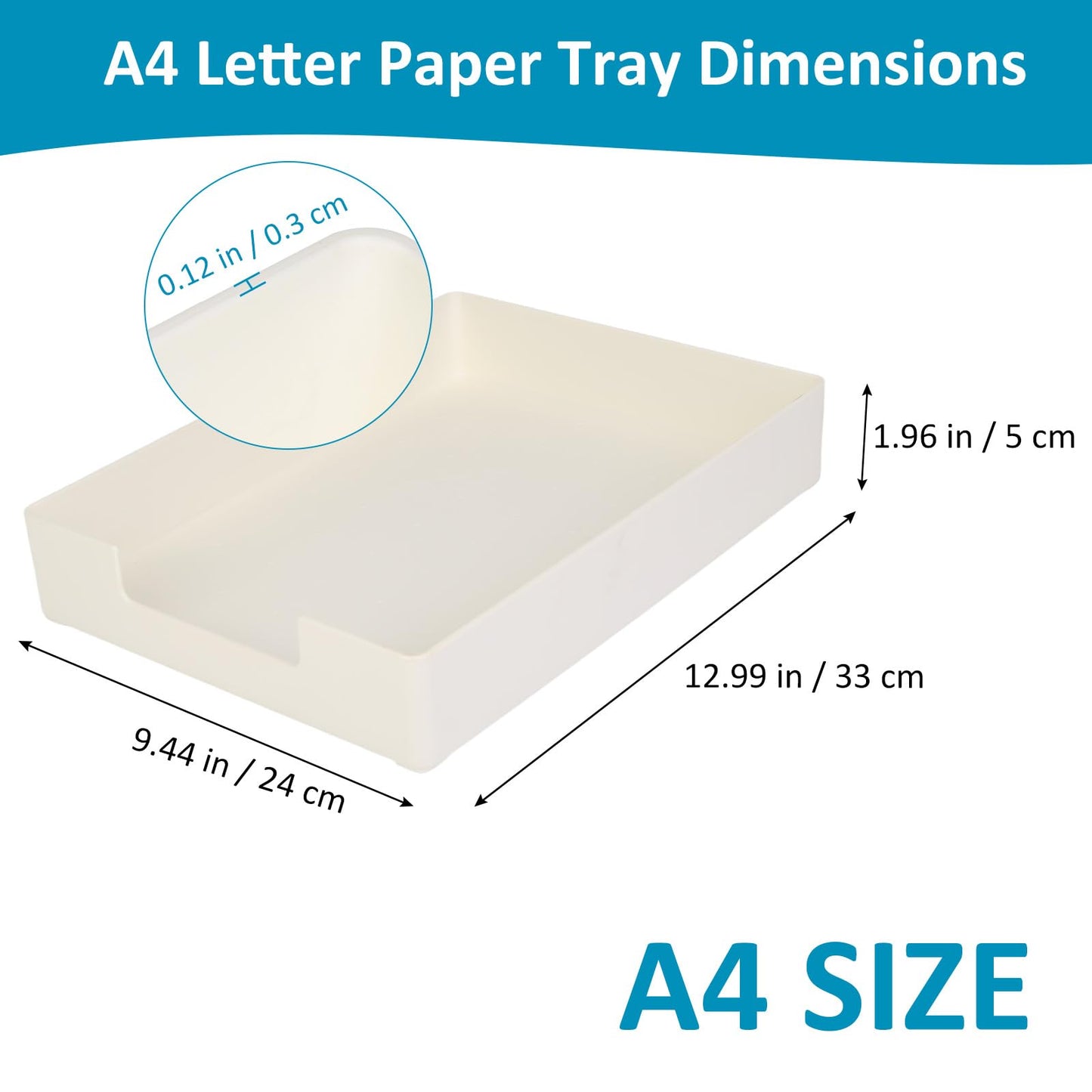 Paper Tray, 1-Pack Letter Tray, Desk Tray Organizer, Plastic A4 Letter-Size Printer Paper Holder