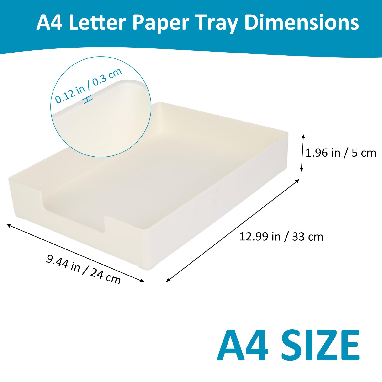 Paper Tray, 1-Pack Letter Tray, Desk Tray Organizer, Plastic A4 Letter-Size Printer Paper Holder